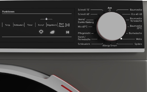 Sharp ES-NFH714CANA Waschmaschine, 7 kg, 1400 U/min, A, Schwarz Schwarze XL-Tür,Espresso-Grau