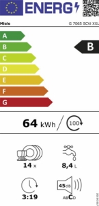 Miele G 7065 SCVi XXL Geschirrspüler Einbau vollintegriert  Edelstahl