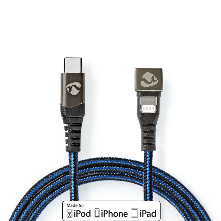 Nedis GCTB39650AL10 USB-Kabel USB 2.0 | Apple Lightning 8-Pin | USB-C™ Stecker | 60 W | 48