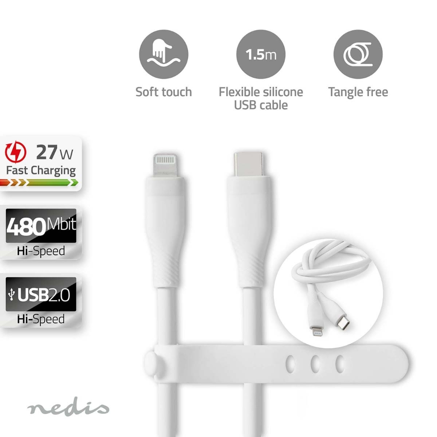 Nedis CCGB39800WT15 Lightning Kabel USB 2.0 | Apple Lightning 8-Pin | USB-C™ Stecker | 480 Mbps