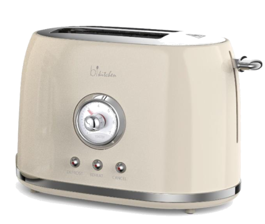 bkitchen nostalgia 200 Toaster cremeweiß Scheiben, 850 W