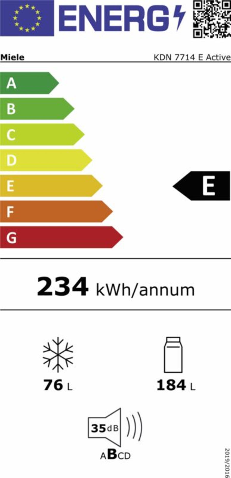 Miele KDN 7714 E Active Einbau Kühl-/Gefrier-Kombinationen NoFrost 