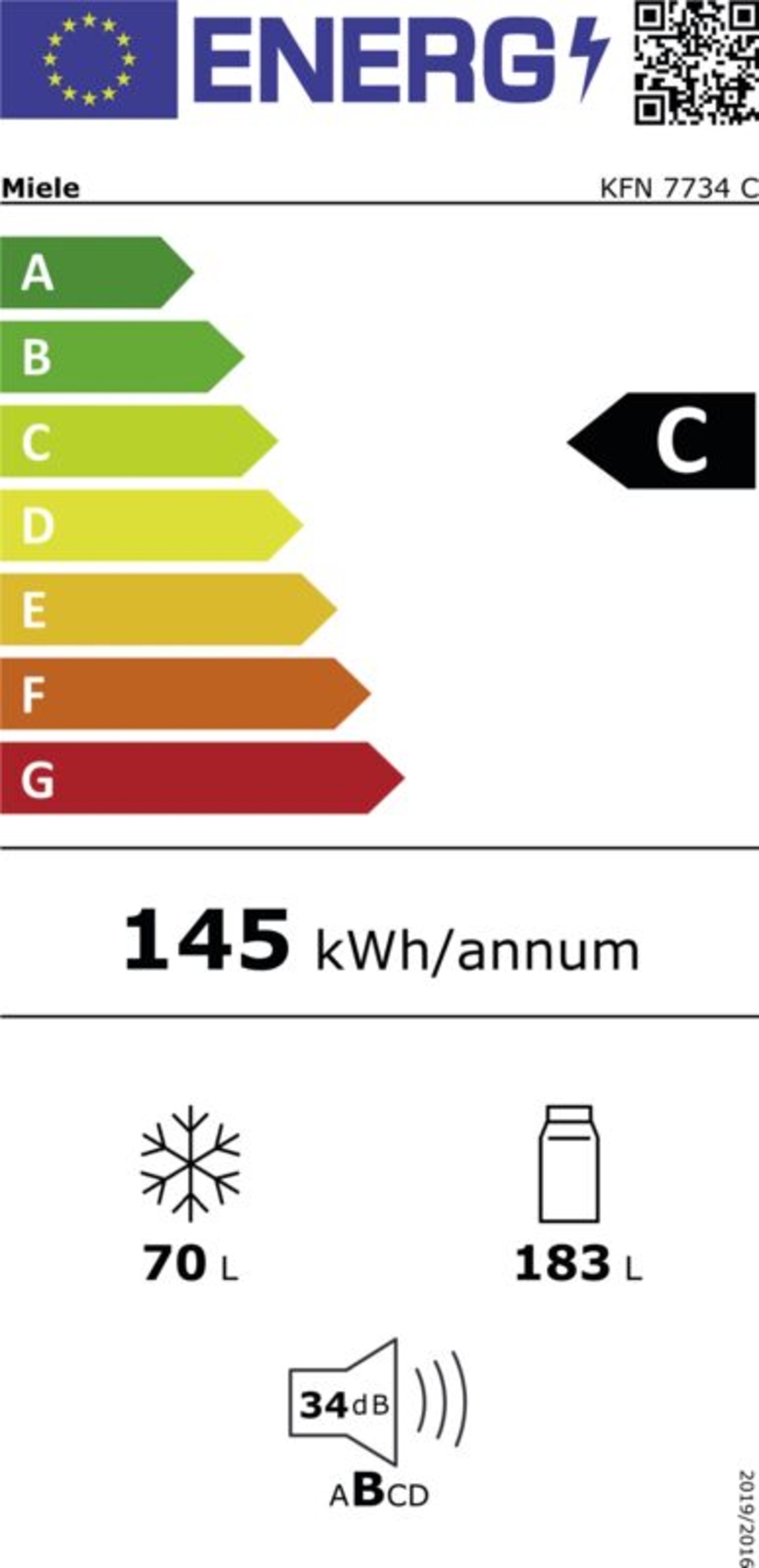 Miele KFN 7734 C Einbau Kühl-/Gefrier-Kombinationen NoFrost 