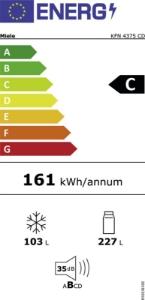 Miele KFN 4375 CD Stand Kühl-Gefrierkombination Weiß NoFrost 