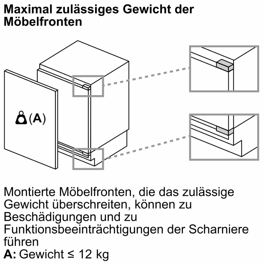 Siemens KU21RADE0 Unterbau-Kühlschrank, 82 x 60 cm, Flachscharnier mit Softeinzug