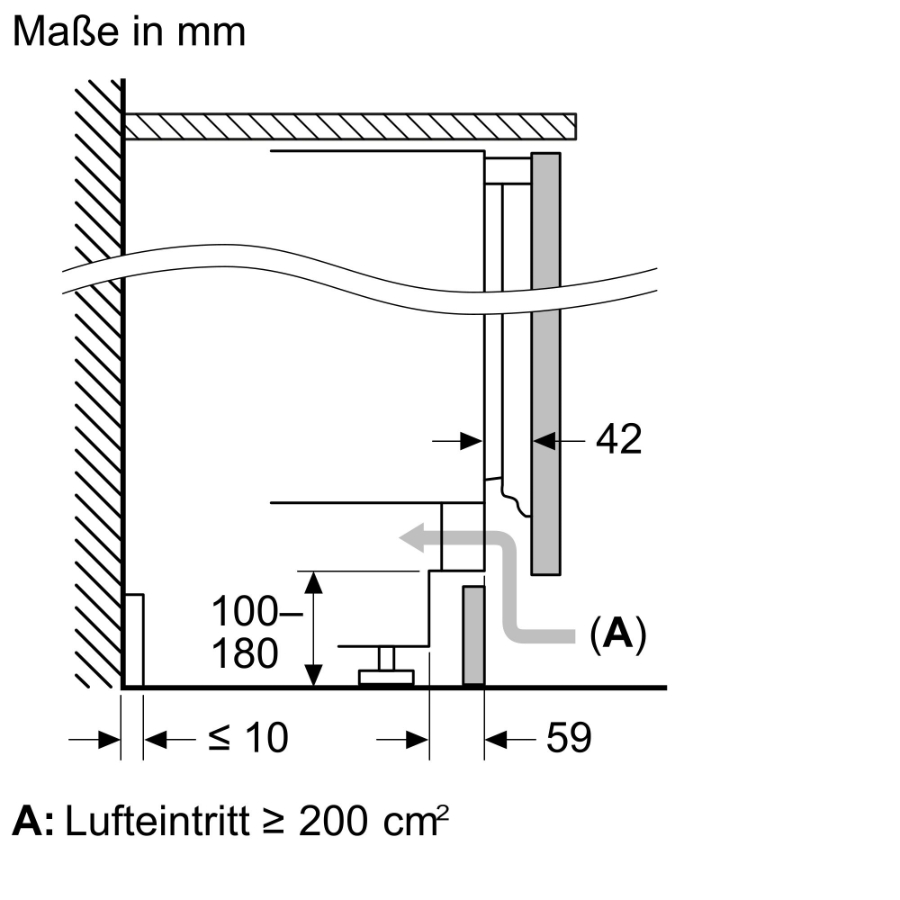 Siemens KU21RVFE0 Unterbaukühl.o. Gefrier. H:82cm,B:59,8cm,E 