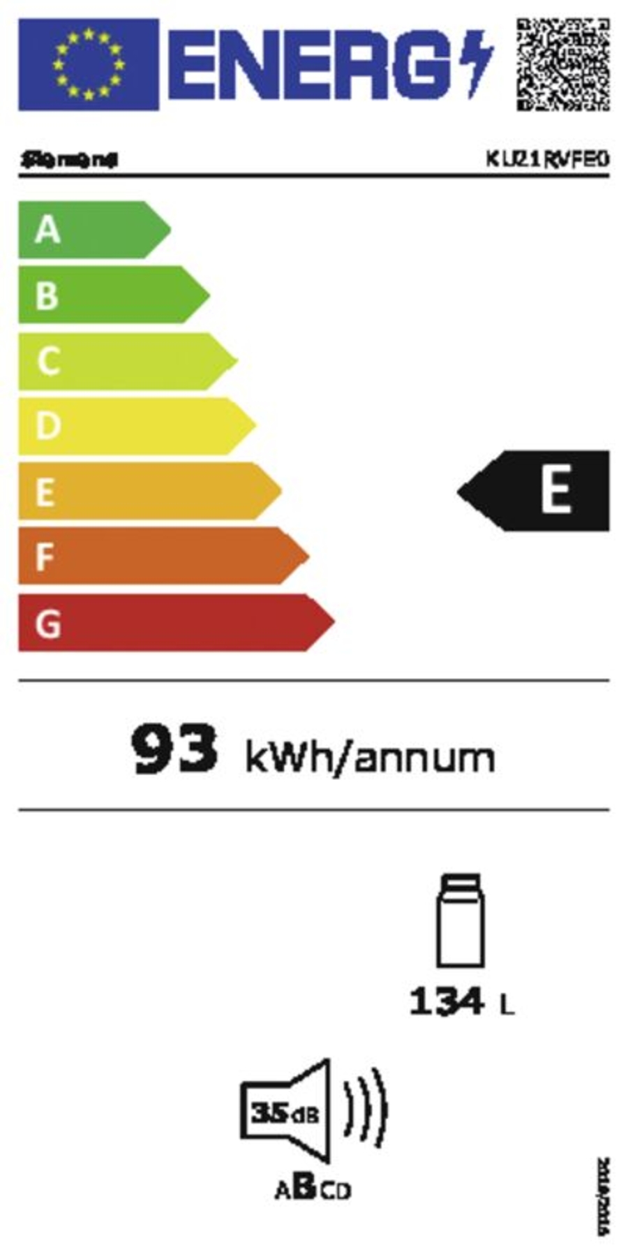 Siemens KU21RVFE0 Unterbaukühl.o. Gefrier. H:82cm,B:59,8cm,E 