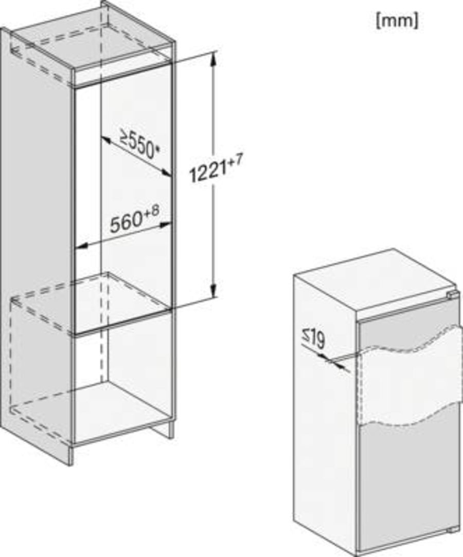Miele K 7328 D Einbau-Kühlschrank 