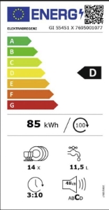 Elektrabregenz GI 55451 X Geschirrspüler Einbau teilintegriert 60 cm Edelstahl