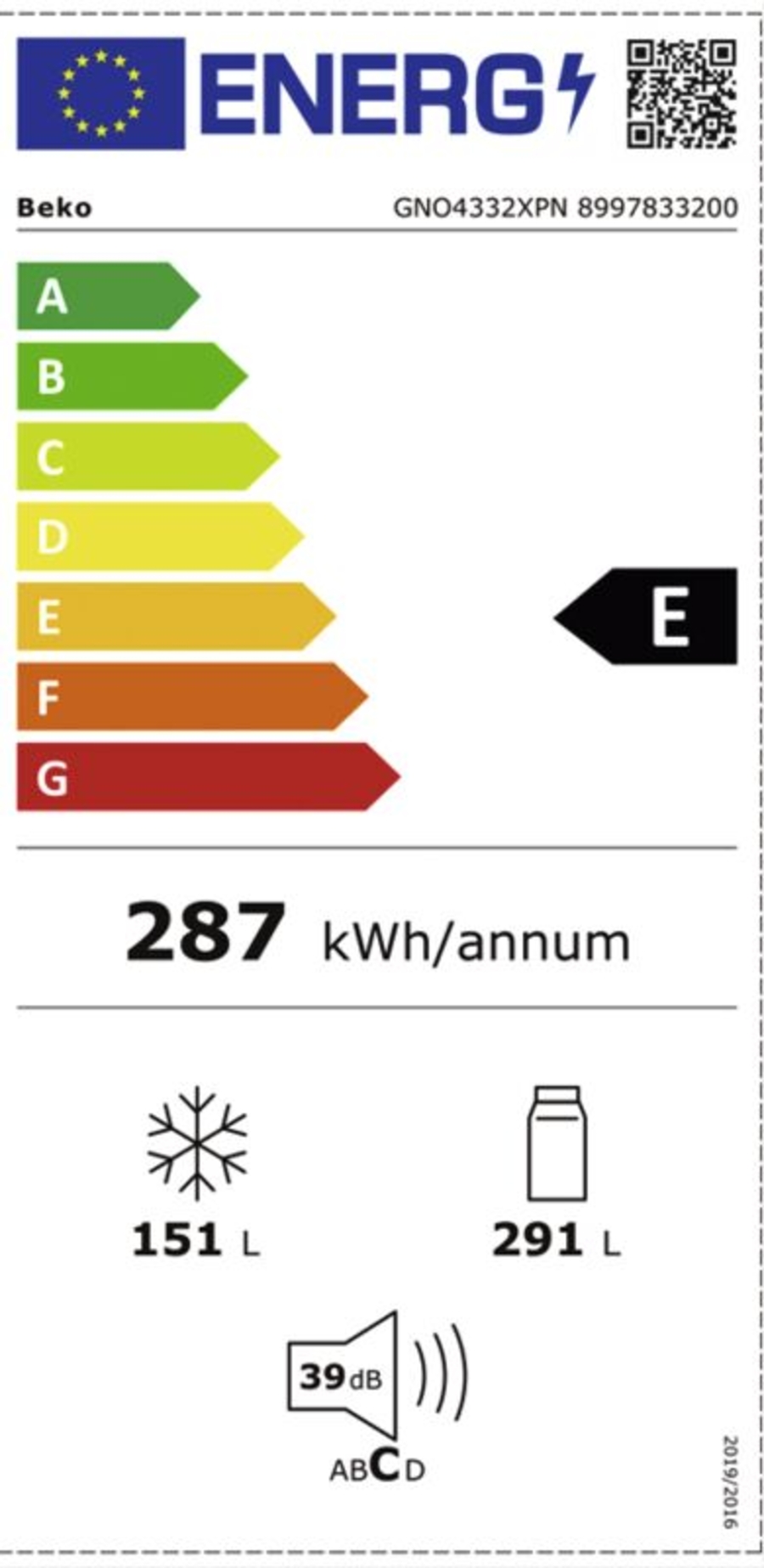 Beko GNO4332XPN Side by Side NoFrost 442 l Edelstahllook 