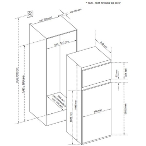 Sharp SJ-TE210T0XD-EU Einbau Kühl-Gefrierkombination Festtür 54 cm breit, (145er Nische)