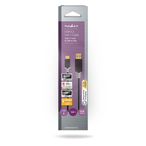 Nedis CCBW61600AT10 USB-Kabel USB 3.2 Gen 1 | USB-A Stecker | USB-C™ Stecker | 60 W | 5 Gb