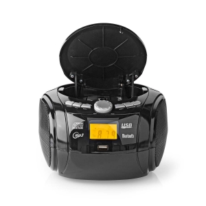 Nedis SPBB100BK CD-Player Boombox Batteriebetrieben / Netzstromversorgung | Stereo | 9 W 