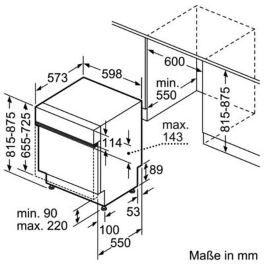 Bosch SMI4HTW00E Geschirrspüler Einbau teilintegriert 60 cm weiß 