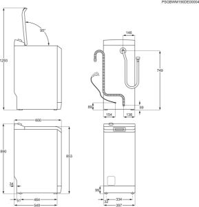 AEG LTR6A60370 Waschmaschinen Toplader Weiss 