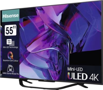 Hisense 55U7KQ 139 cm/55 Zoll, 4K Ultra HD, Smart-TV grau Fernseher