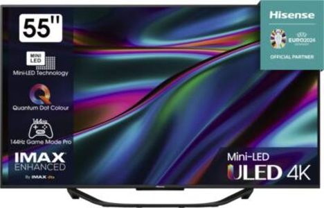 Hisense 55U7KQ 139 cm/55 Zoll, 4K Ultra HD, Smart-TV grau Fernseher
