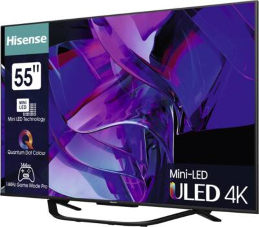Hisense 55U7KQ 139 cm/55 Zoll, 4K Ultra HD, Smart-TV grau Fernseher