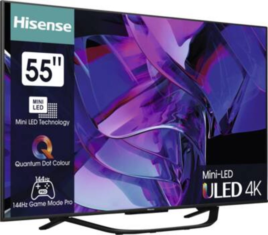Hisense 55U7KQ 139 cm/55 Zoll, 4K Ultra HD, Smart-TV grau Fernseher