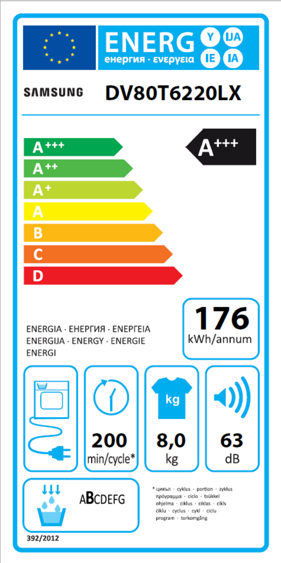 Samsung DV80T6220LX/S2 Wärmepumpentrockner 8kg A+++ 