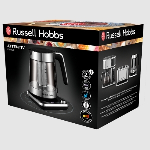 Russell Hobbs 26200-70 Attentiv Wasserkocher mit Temperatureinstellung  2400W,Edelstahl,1.7 Liter