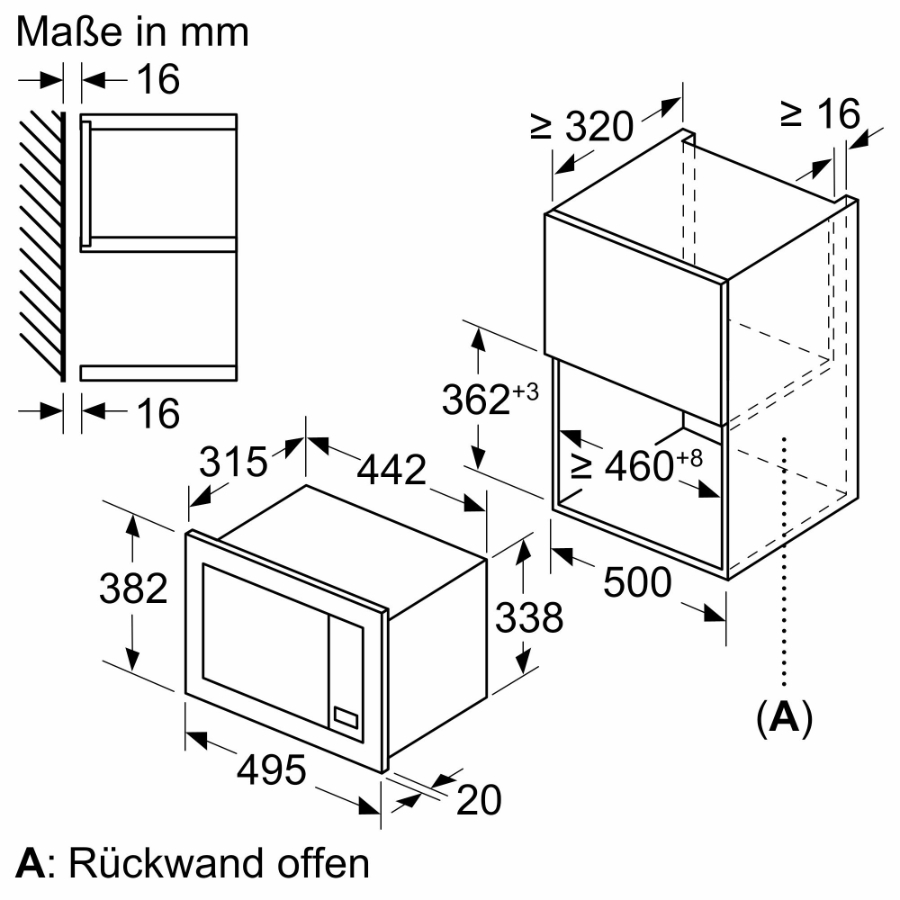 Neff HLAWG25S3 Mikrowellen-Gerät Einbau Schwarz 