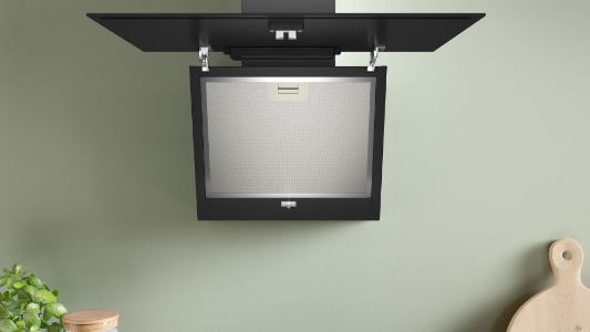 Bosch DWK65DK60 Wand-Dunstabzugshaube 60 cm Klarglas schwarz 