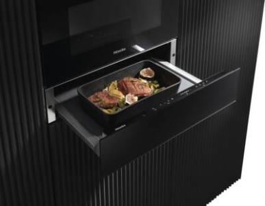 Miele ESW 7010 Grifflose Gourmet-Wärmeschublade in 14cm Höhe Obsidian Schwarz 