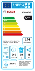 Bosch WQB246CX0 Wärmepumpentrockner 9kg A+++ Silber-Inox 