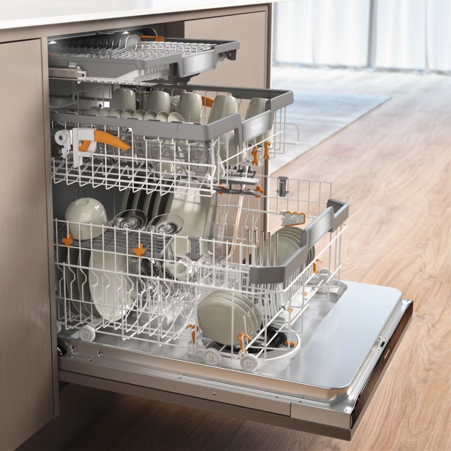 Miele G 7980 SCVi AutoDos K2O Geschirrspüler Edelstahl Schwarz mit Besteckschublade