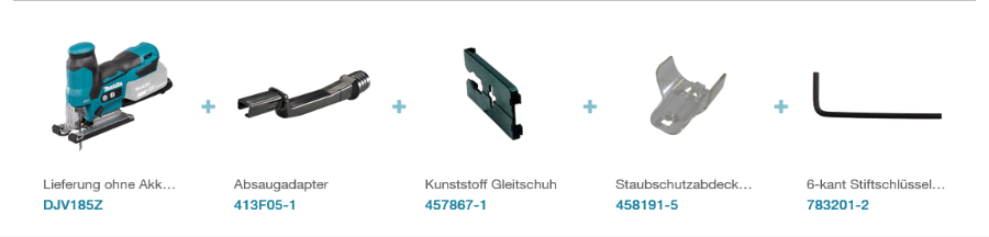 Makita DJV185Z Akku-Pendelhubstichsäge LXT 18 V • 135 mm • 800 - 3.000 Hub/min