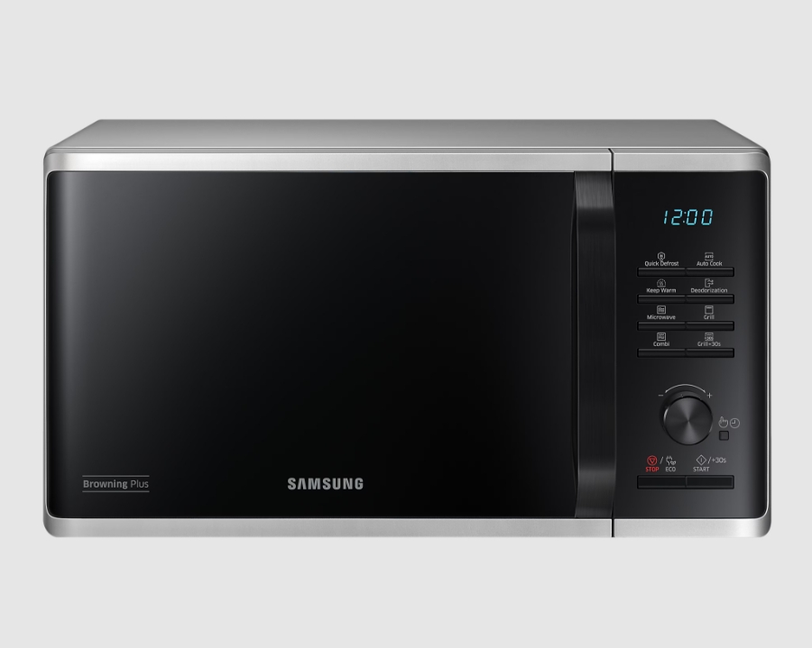 Samsung MG23K3515AS/EG Mikrowelle mit Grill, 23 Liter Volumen Silber 