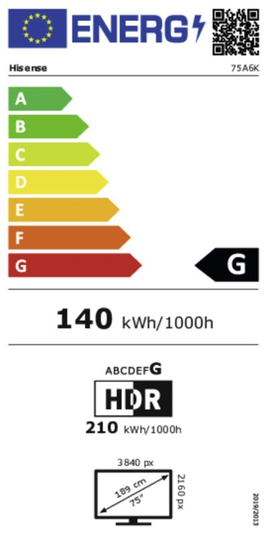 Hisense 75A6K  191cm 75" 4K LED Smart TV Fernseher 