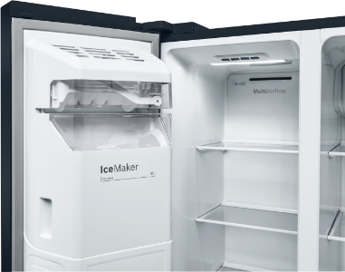Bosch KAD93ABEP Side by Side 178.7 x 90.8 cm, Schwarz NoFrost,Eis- und Wasserspender mit Wasseranschluss