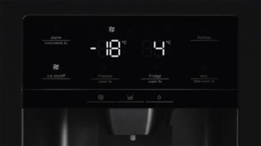 Bosch KAD93ABEP Side by Side 178.7 x 90.8 cm, Schwarz NoFrost,Eis- und Wasserspender mit Wasseranschluss