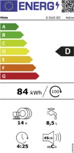 Miele G 5110 SCi Active Geschirrspüler EInbau 60cm teilintegriert Edelstahl