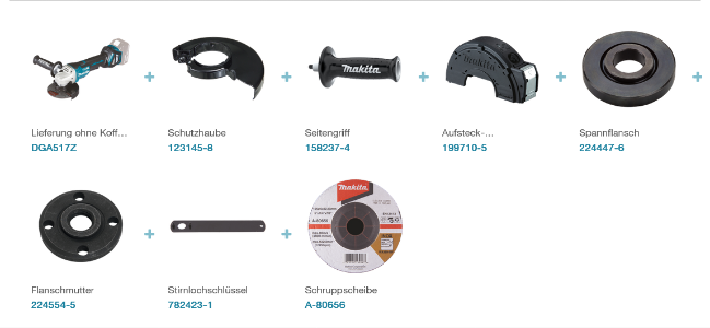 Makita DGA517Z Akku-Winkelschleifer LXT 18 V • 125 mm • 3.000 - 8.500 U/min