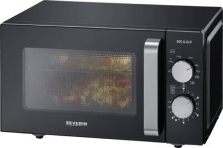 Severin MW 7762 Mikrowelle, 800 W, 20 L, 1000 W Grill, Ceramic schwarz inox
