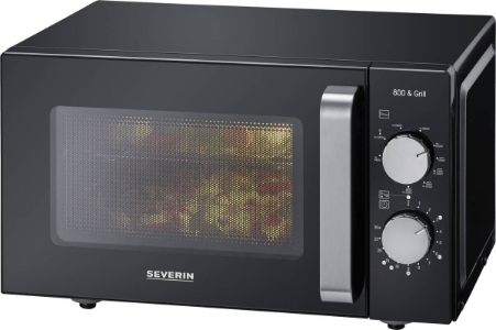 Severin MW 7762 Mikrowelle, 800 W, 20 L, 1000 W Grill, Ceramic schwarz inox