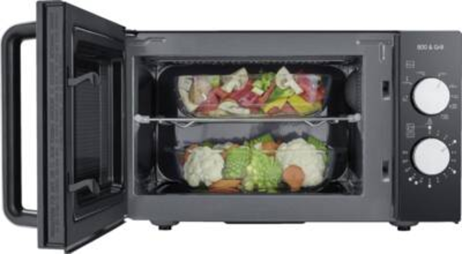Severin MW 7762 Mikrowelle, 800 W, 20 L, 1000 W Grill, Ceramic schwarz inox