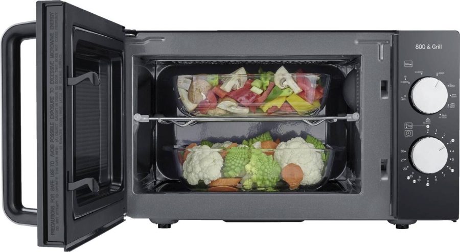 Severin MW 7762 Mikrowelle, 800 W, 20 L, 1000 W Grill, Ceramic schwarz inox