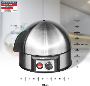 Clatronic EK 3321 Eierkocher, 7 Eier,400 W  Edelstahl mit Härtegradeinstellung 