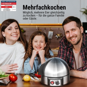 Clatronic EK 3321 Eierkocher, 7 Eier,400 W  Edelstahl mit Härtegradeinstellung 