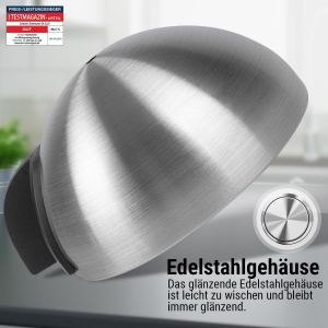 Clatronic EK 3321 Eierkocher, 7 Eier,400 W  Edelstahl mit Härtegradeinstellung 