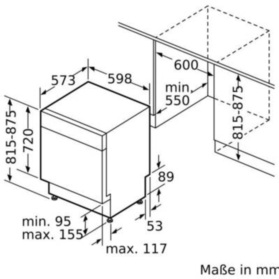 Bosch SMU4EUS00D Geschirrspüler Einbau-Unterbau 60 cm Edelstahl