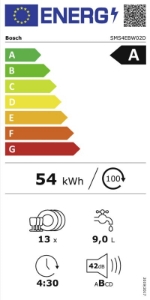 Bosch SMS4EBW02D Geschirrspüler Stand weiß 