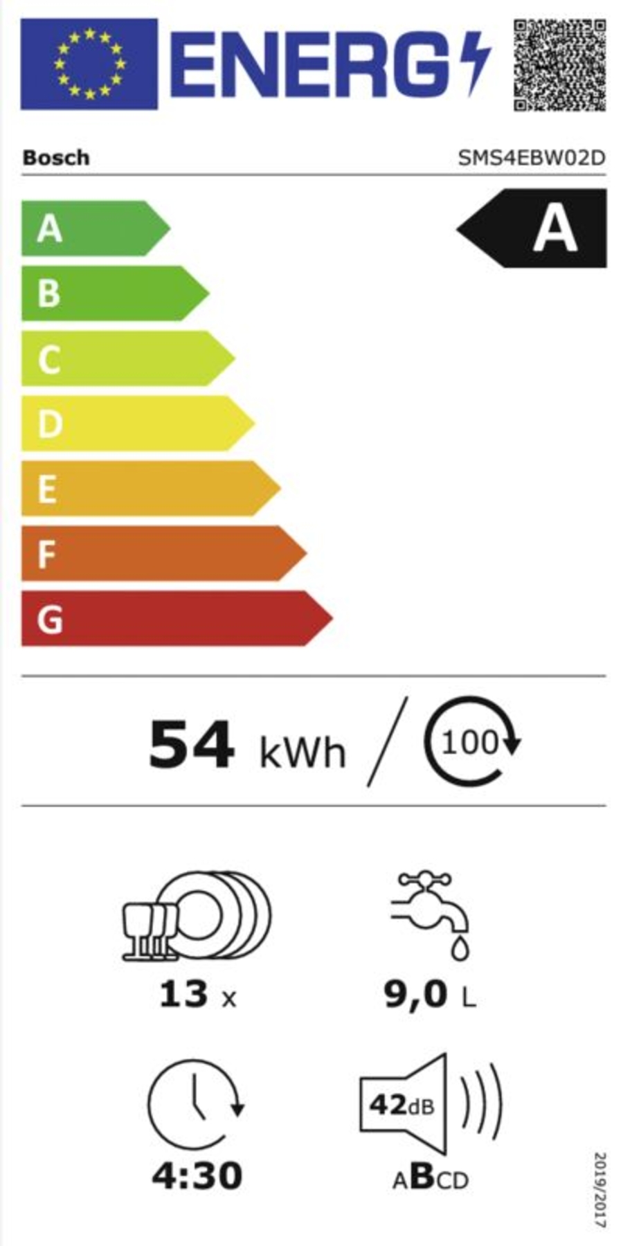 Bosch SMS4EBW02D Geschirrspüler Stand weiß 