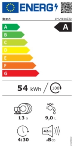 Bosch SMU4EBS02D Geschirrspüler Unterbau  Gebürsteter Stahl