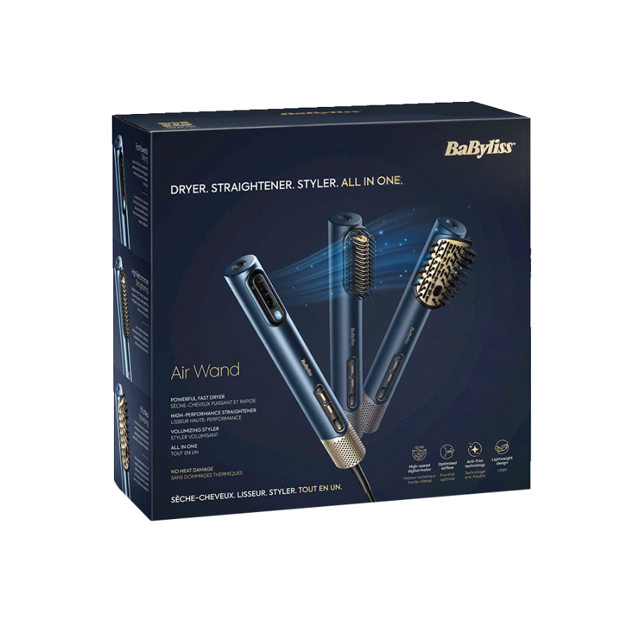Babyliss AS6550E  Air WAND, 3in1 Styling Tool, Haarföhn &  Glätter Blau 