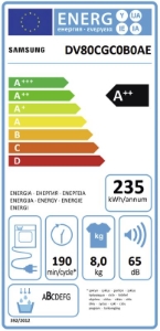 Samsung DV80CGC0B0AEEG  Wärmepumpentrockner 8kg A++ 